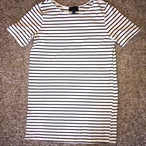 Black and white striped t shirt dress